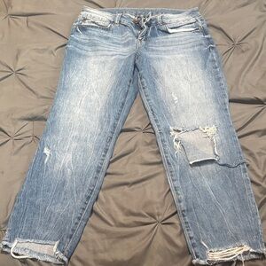 Rewash Medium Blue Distressed Boyfriend Jeans